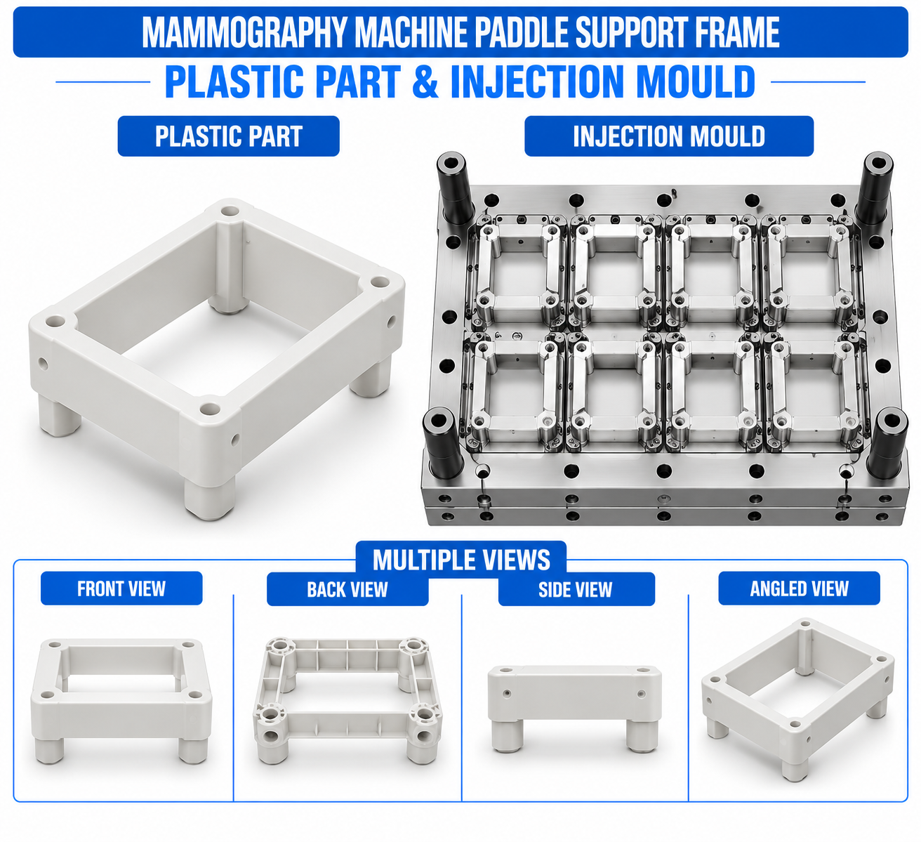 Mammography Machine Plastic Paddle Support Frame Mould and Moulding Service